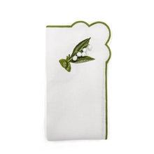 Load image into Gallery viewer, Seferî Embroidered Napkin - Lily of the Valley - White - Set of 4
