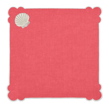 Load image into Gallery viewer, Seferî Embroidered Napkin - Under the Sea - Coral - Set of 4
