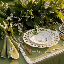 Load image into Gallery viewer, Seferî Embroidered Napkin - Lily of the Valley - Green - Set of 4
