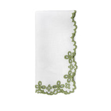 Load image into Gallery viewer, Seferî Linen Napkin with Light Green Embroidery
