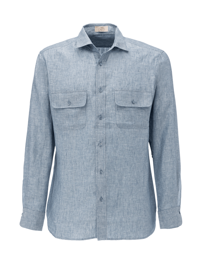 Reversible linen shirt Man