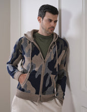 Load image into Gallery viewer, 100% CASHMERE EXCLUSIVE CAMO HOODIE ZIPUP
