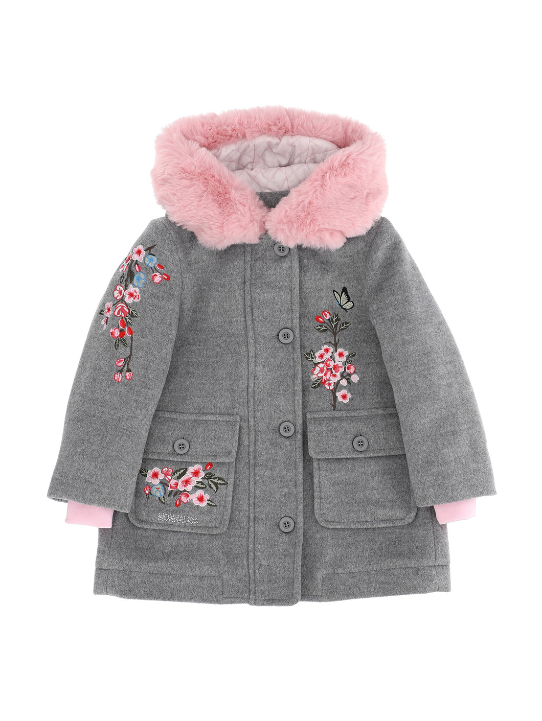 Embroidered velour cloth parka