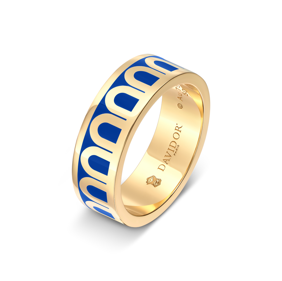 L'Arc de DAVIDOR Ring MM, 18k Yellow Gold with Lacquered Ceramic - DAVIDOR