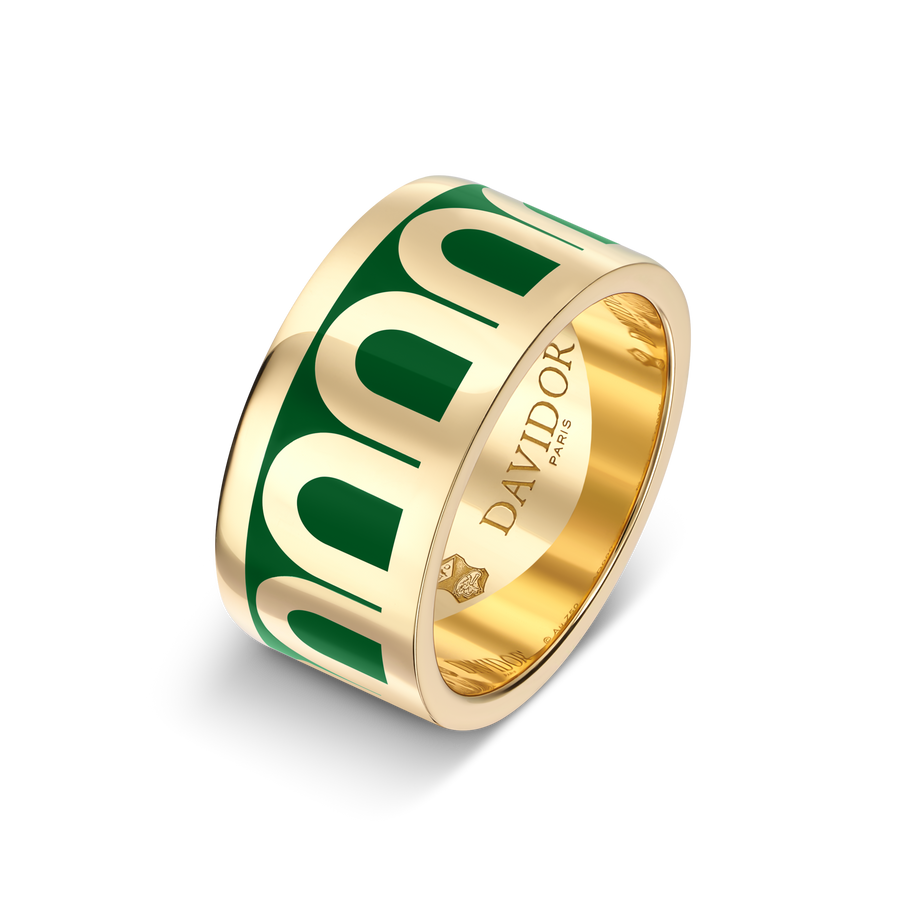 L'Arc de DAVIDOR Ring GM, 18k Yellow Gold with Lacquered Ceramic - DAVIDOR