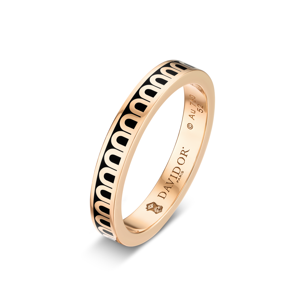 L'Arc de DAVIDOR Ring PM, 18k Rose Gold with Lacquered Ceramic - DAVIDOR