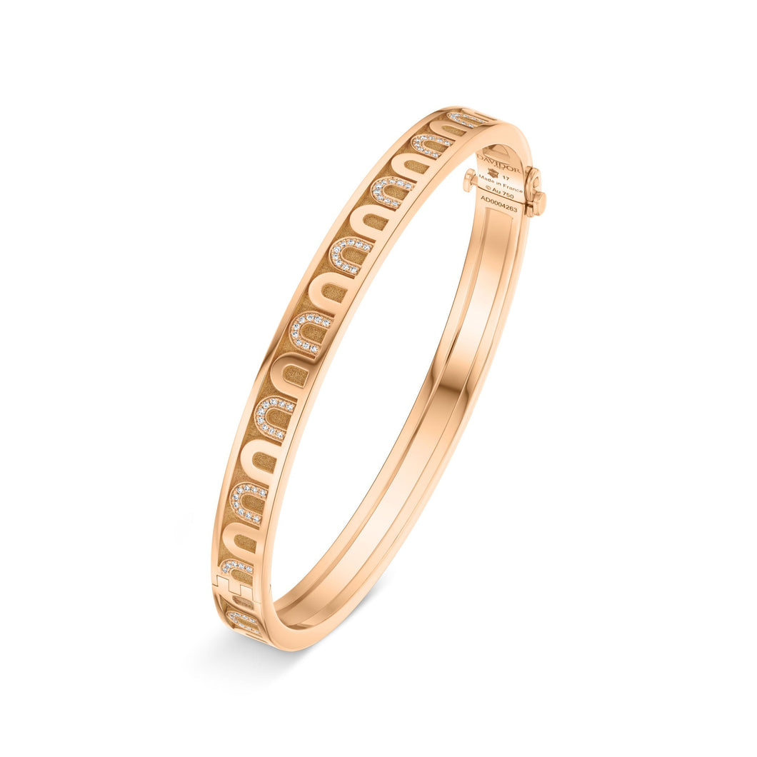 L'Arc de DAVIDOR Bangle PM, 18k Rose Gold with Satin Finish and Colonnato Diamonds - DAVIDOR