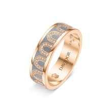 Load image into Gallery viewer, L&#39;Arc de DAVIDOR Ring MM, 18k Rose Gold with Anthracite Lacquered Ceramic and Arcade Diamonds - DAVIDOR
