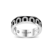 Load image into Gallery viewer, L&#39;Arc de DAVIDOR Ring MM, 18k White Gold with Caviar Lacquered Ceramic and Arcade Diamonds - DAVIDOR
