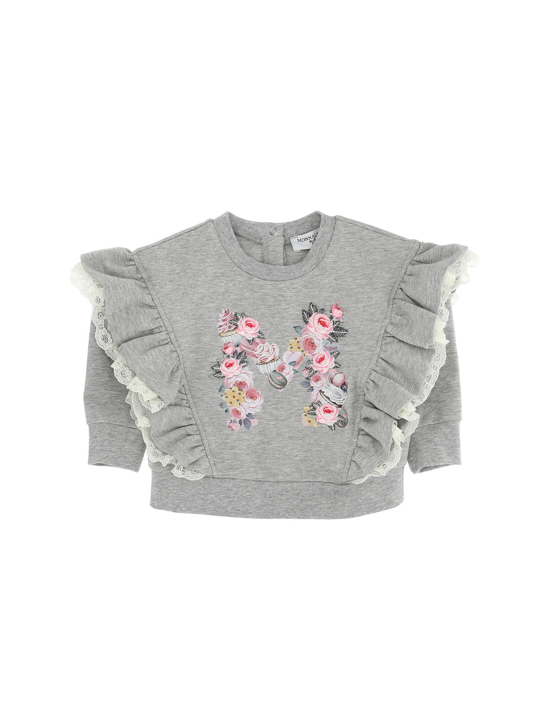 Cotton sweatshirt with rouches