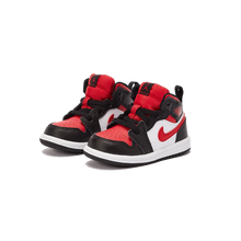 Load image into Gallery viewer, Nike Jordan 1 MID TD Black/Fire Red/White Kids

