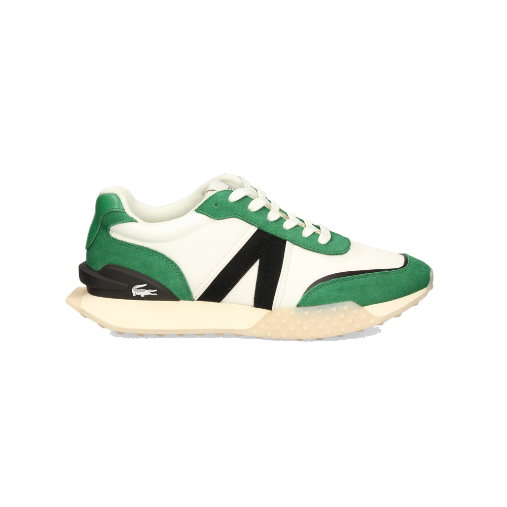 Lacoste L-Spin Deluxe Textile Accent Sneaker White/Black/Green Men 7-43SMA0066-082