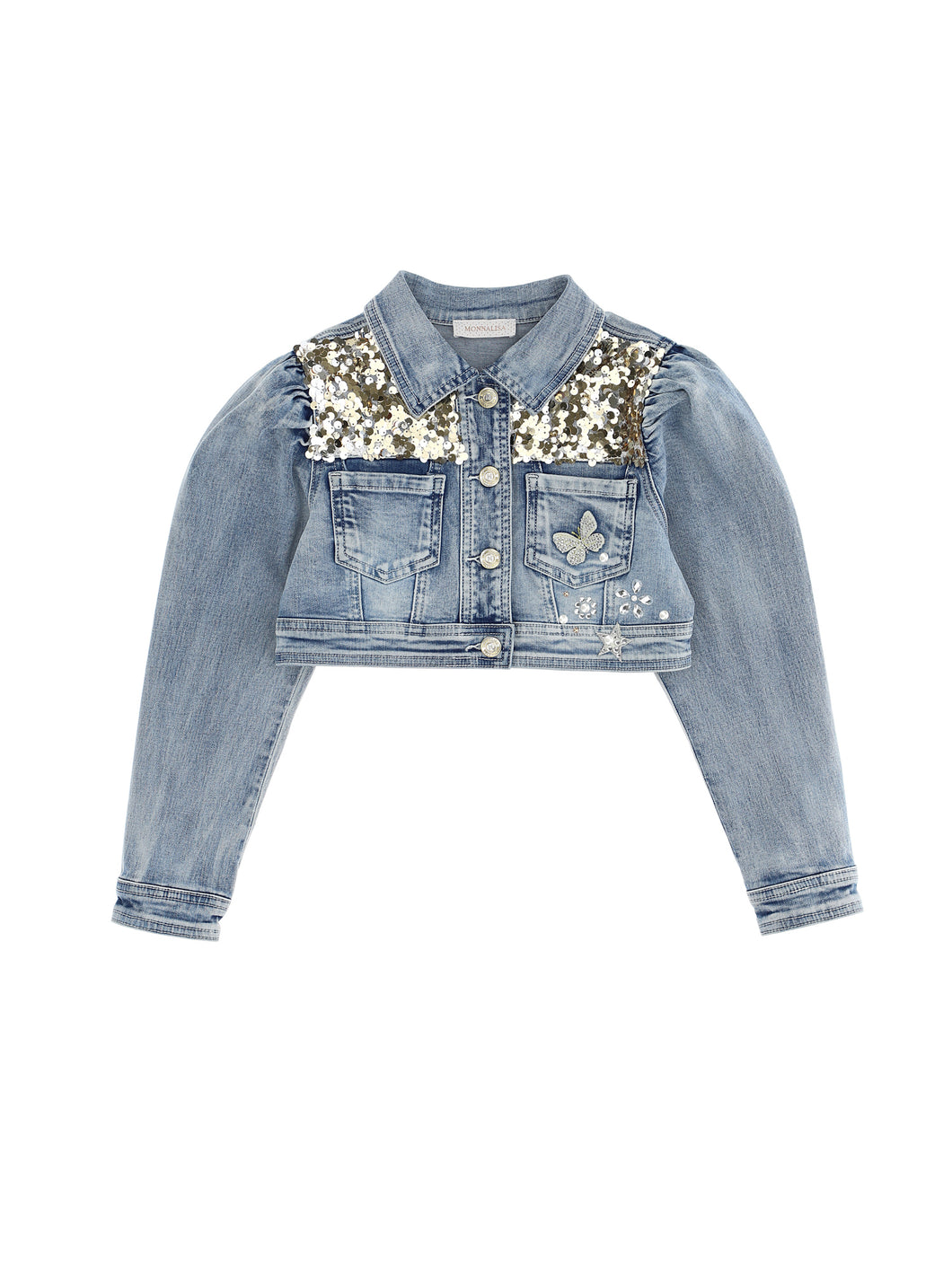 Jeans jacket with sequins