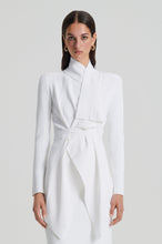 Load image into Gallery viewer, Crepe Knit Drape Front Jacket White

