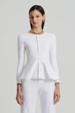 Load image into Gallery viewer, Crepe knit ruffle jacket white
