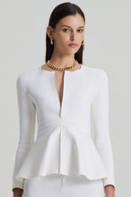 Load image into Gallery viewer, Crepe Knit Ruffle Jacket White

