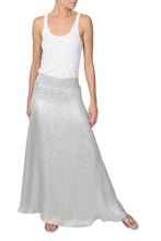 Load image into Gallery viewer, Metallic Silk Blend A Line Skirt
