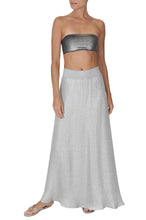 Load image into Gallery viewer, Metallic Silk Blend A Line Skirt
