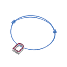 Load image into Gallery viewer, L&#39;Arc Voyage Charm MM, 18k White Gold with Galerie Rubies on Silk Cord - DAVIDOR
