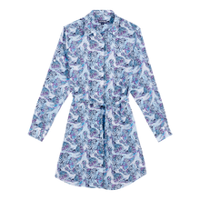 Load image into Gallery viewer, Women Cotton Voile Shirt Dress Isadora Fish
