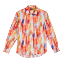 Load image into Gallery viewer, Women Cotton and Silk Shirt Ikat Flowers
