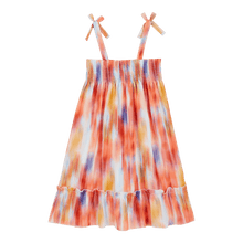 Load image into Gallery viewer, Girls Cotton Dress Ikat Flowers
