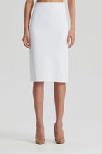 Load image into Gallery viewer, Crepe Knit Pencil Skirt White
