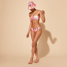 Load image into Gallery viewer, Women Midi brief Bikini Bottom Ikat Flowers
