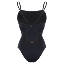 Load image into Gallery viewer, Women crossed back straps one-piece swimsuit solid
