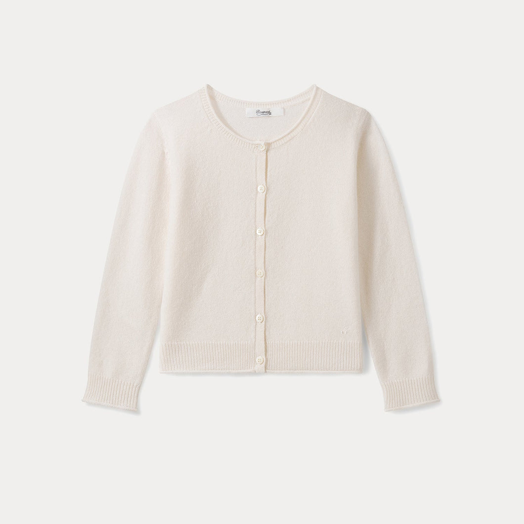 girls cashmere cardigan milk white