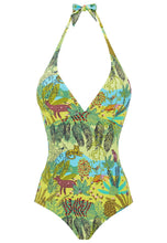 Load image into Gallery viewer, Halter One-Piece Swimsuit Jungle Rousseau
