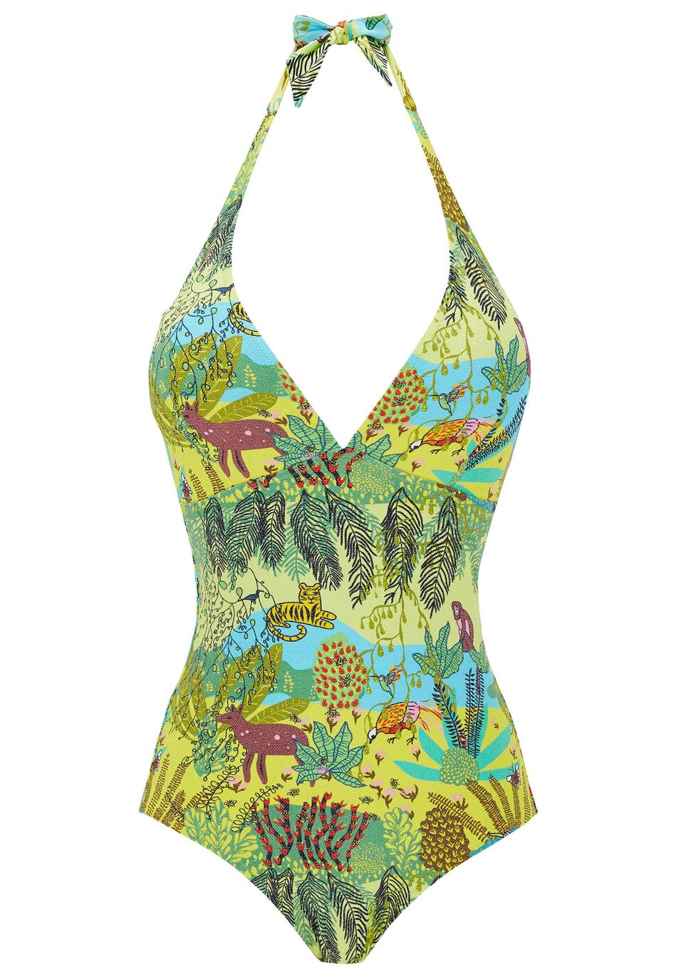 Halter One-Piece Swimsuit Jungle Rousseau