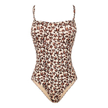 Load image into Gallery viewer, Bustier One-Piece Swimsuit Turtles Leopard
