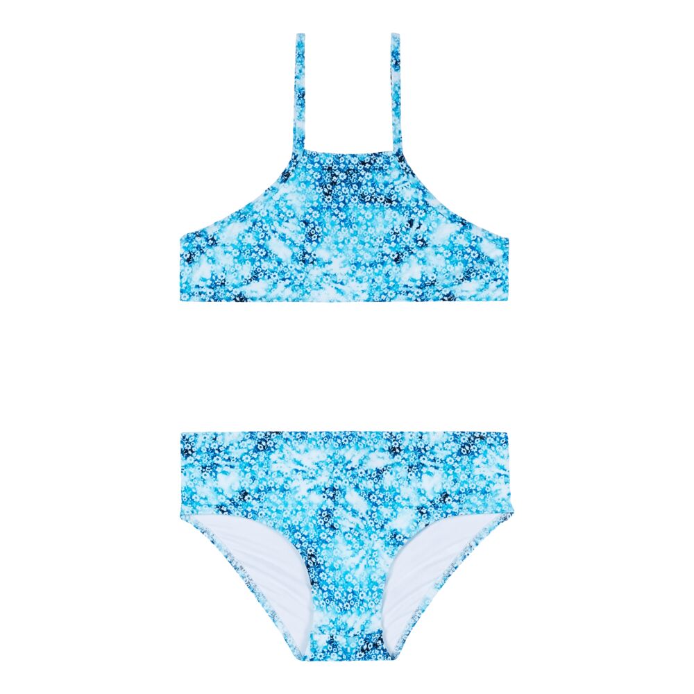 Two Pieces Swimsuit Brassiere Flowers Tie & Dye