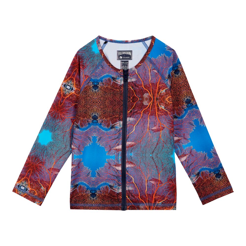 Kids Long Sleeves Rashguard Red Gorgonians - Vilebrequin x 1Ocean