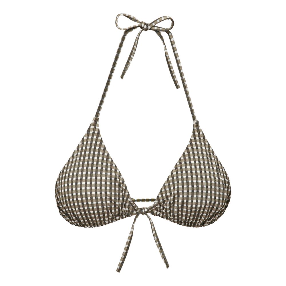 Triangle Bikini Top Pocket Checks