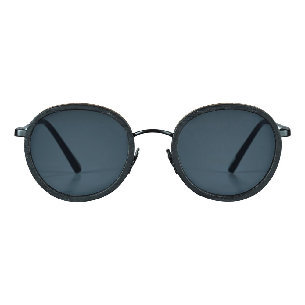 White Tulipwood Wood and Black Sunglasses - VBQ x Shelter