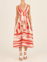 Load image into Gallery viewer, Teva Dress Coral Red Palm Print
