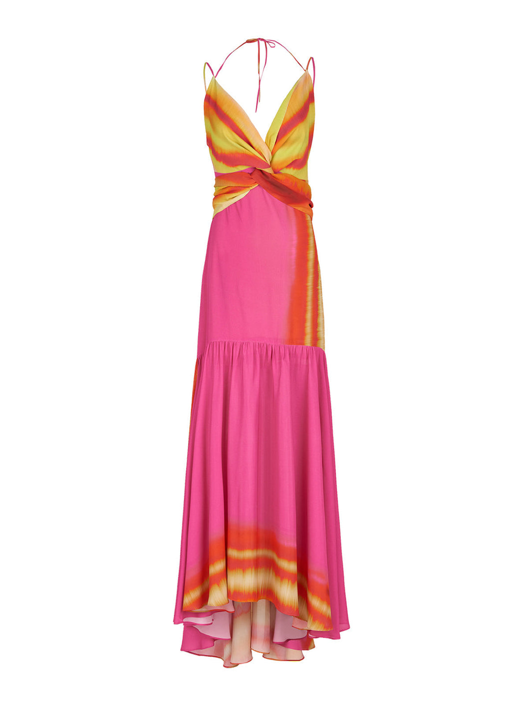 Eva Dress Fuschia Lime Stripes