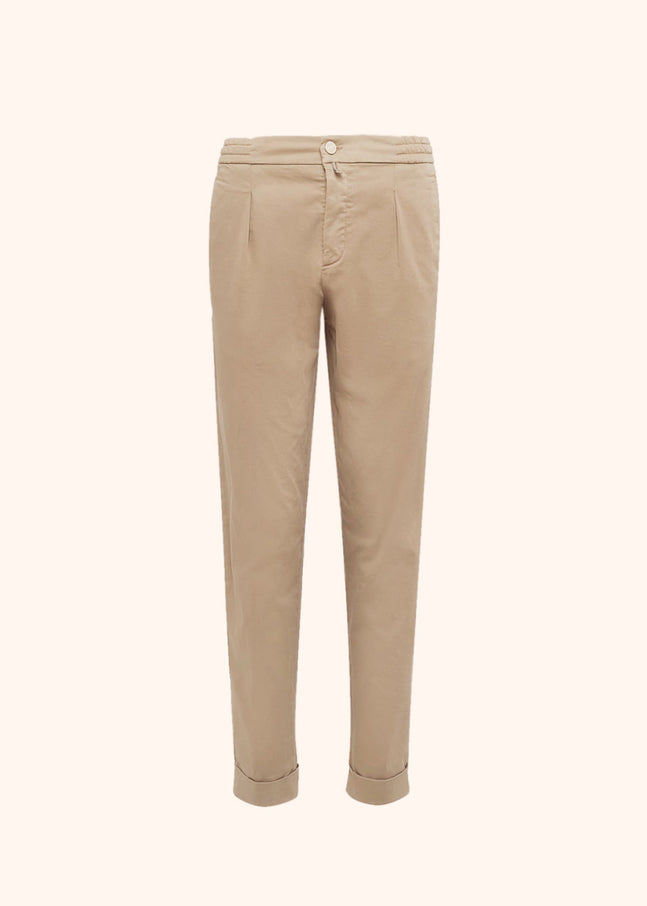 Kiton beige trousers for man, made of cotton