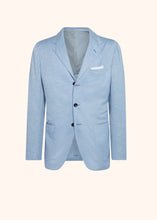 Load image into Gallery viewer, Kiton sky blue single-breasted jacket for man, made of cashmere
