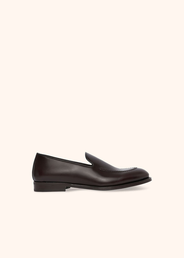 Kiton dark brown loafer shoes for man, in calfskin 1
