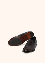 Load image into Gallery viewer, Kiton dark brown loafer shoes for man, in calfskin 3
