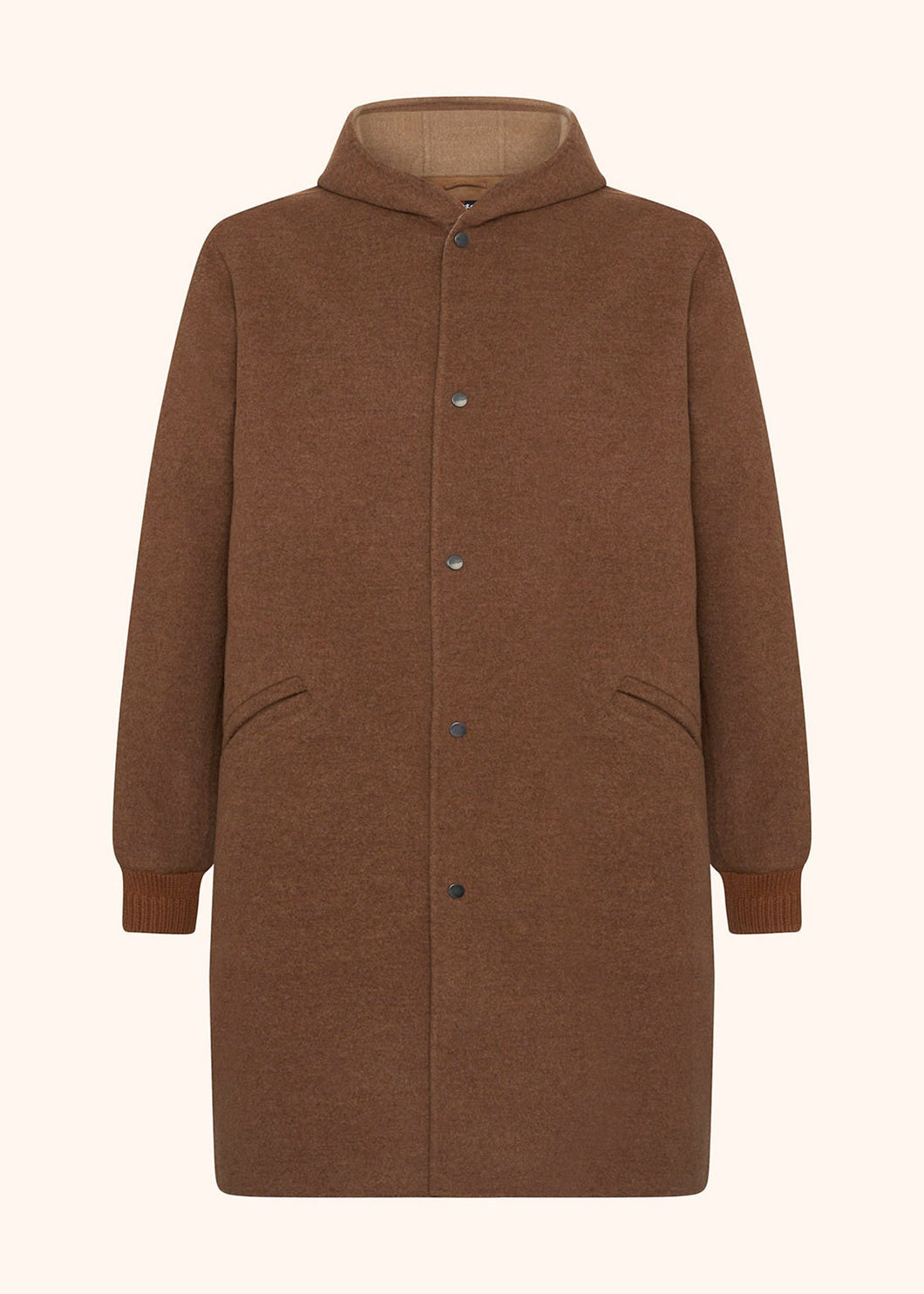 Kiton rust coat for man, in wool 1