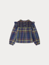Load image into Gallery viewer, Domitille Blouse navy tartan
