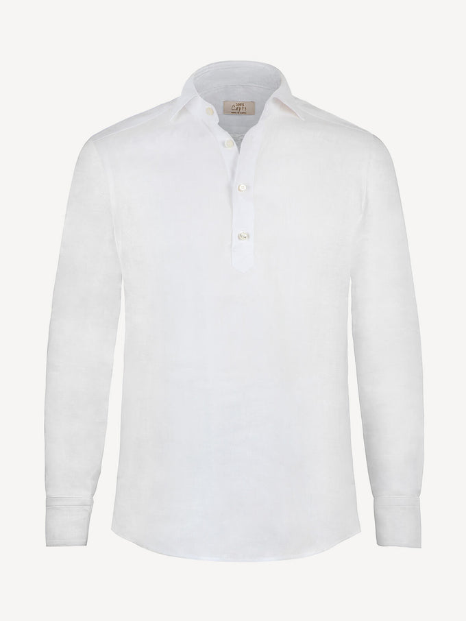Camicia Polo white details 100% Capri