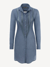 Load image into Gallery viewer, Camicia Royal 100% Capri blue linen shirt detail
