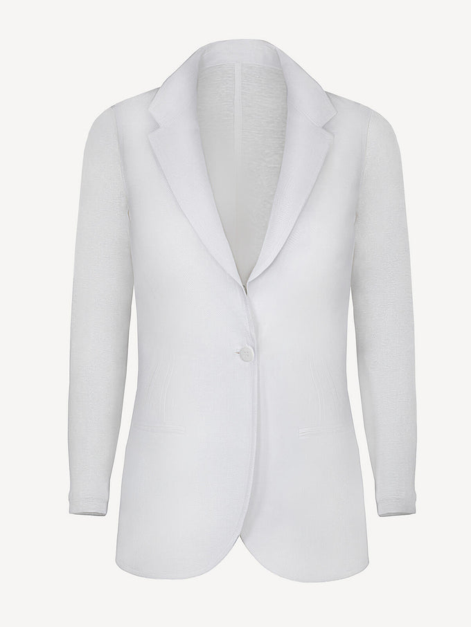 giacca sud woman 100% Capri linen white jacket worn by model