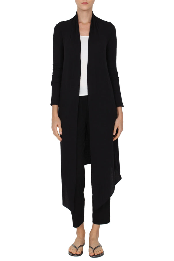 Long Silk Blend Michi Cardigan Knitwear Marie France Van Damme Black One Size 