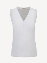Load image into Gallery viewer, Top V for woman 100% Capri natural color and linen top back
